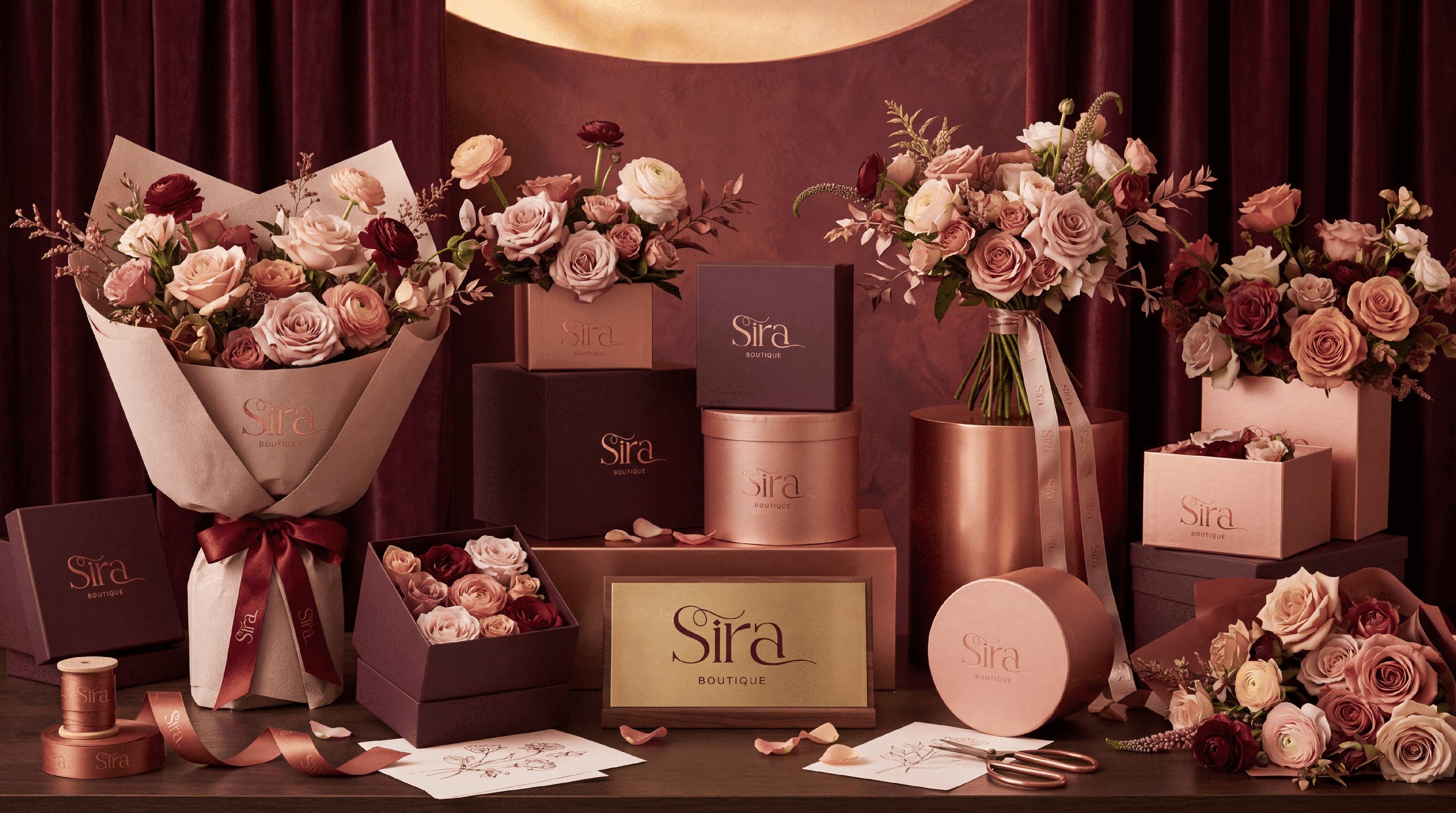 The season's flowers, simply arranged.